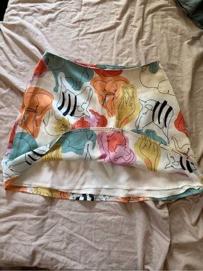 Lulu’s Abstract Animal Multi-Color Mini Skirt - White Background